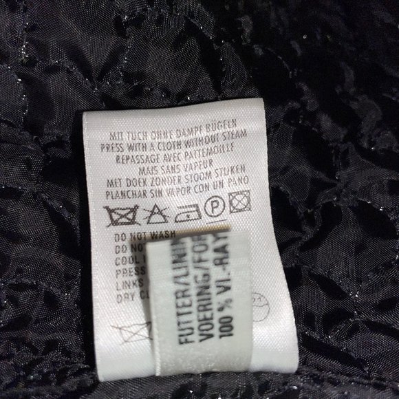 New Escada Large Houndstooth Print Silk Blend Jacket Ger 36 Leather Pockets - Picture 9 of 13